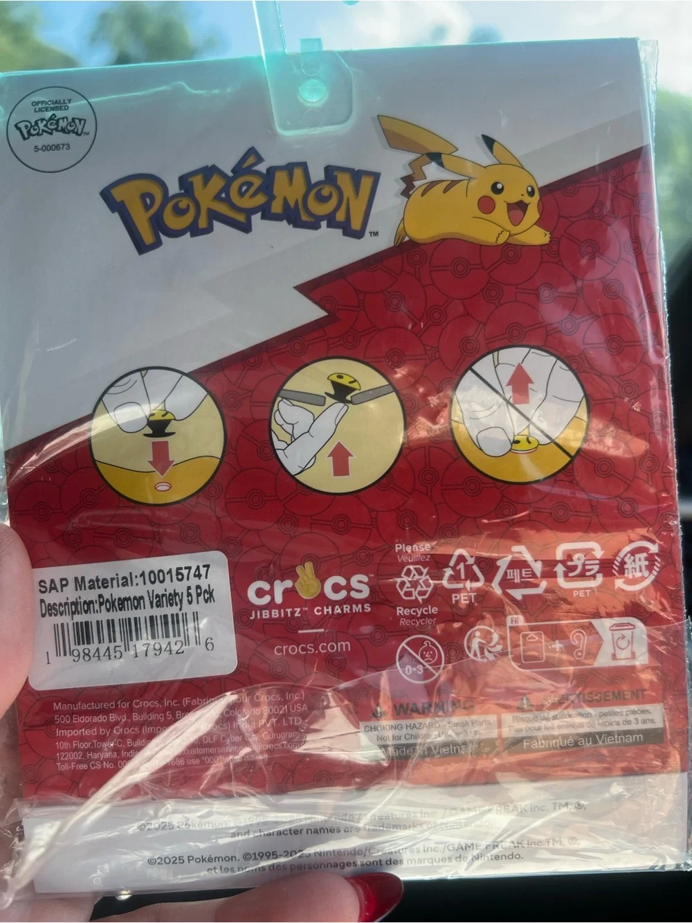 Pokemon Crocs Jibbitz Pikachu & Friends Purple/Yellow Charm Set 4-pack